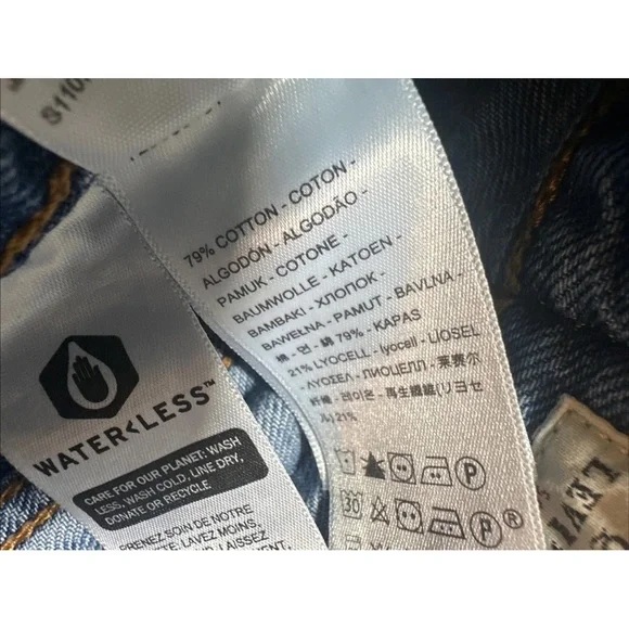 Levis Jeans Womens 26W 27L Premium Ribcage Straight Ankle Distressed Button Fly - Picture 13 of 16